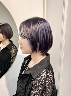 ブリーチカラー/アンブレラカラー/ラベンダー/ブラック
