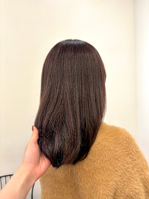 ピンクブラウン　ブラウンカラー　暖色カラー　レイヤーカット