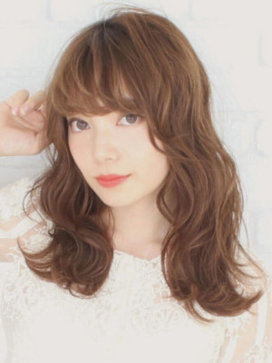 大人可愛い20代30代40代 ふわゆれセミロング ナチュラル
