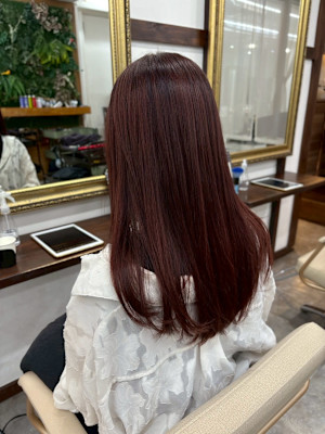 髪質改善/透明感カラー/顔まわりレイヤー/カット/韓国/前髪