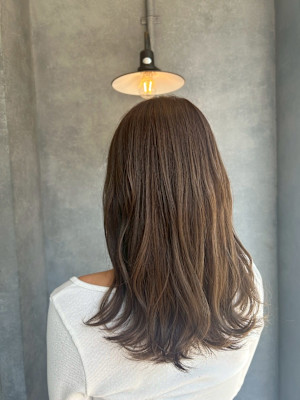 髪質改善/透明感カラー/顔まわりレイヤー/カット/韓国/前髪