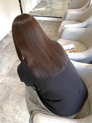 髪質改善/透明感カラー/顔まわりレイヤー/カット/韓国/前髪