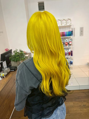 イエローカラー/ストリート/可愛い/韓国ヘア