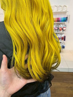 イエローカラー/ストリート/可愛い/韓国ヘア