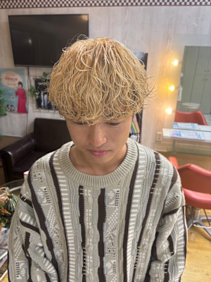 メンズパーマ/ブリーチ/ハイトーン/ブロンドカラー