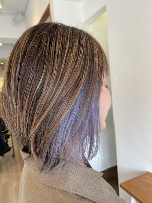 ハイライト×インナーカラーラベンダー