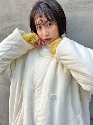 タイトショート／シースルーバング／艶髪ボブ／抜け感ショート