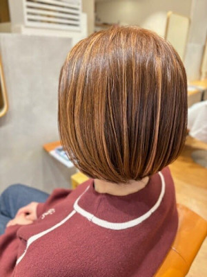 ピンクベージュ×太めハイライト/20代/30代/40代