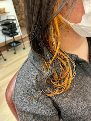 インナーカラーオレンジ/20代/30代/40代/50代/60