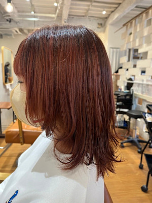 ブリーチなしダブルカラーレッド/20代/30代/40代