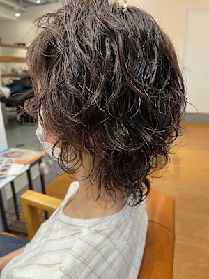 ウルフ×パーマスタイル/30代/40代/50代