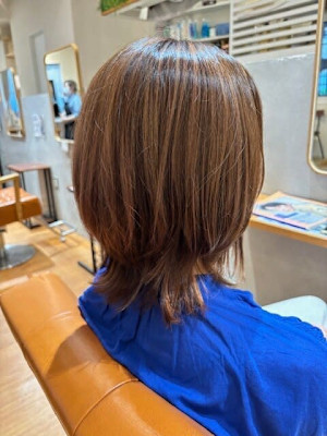 ピンクベージュ×ハイライト/30代/40代/50代