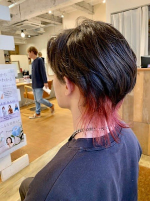 ウルフスタイル×襟足ピンクカラー/20代/30代/40代/5