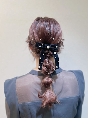 編みおろしヘアアレンジ