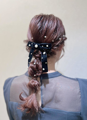 編みおろしヘアアレンジ