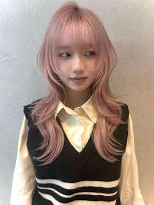 ワイドバング/ホワイトブロンド[髪質改善/ヘアセット/大宮]