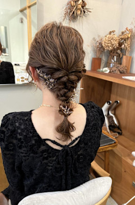 ヘアセット/編みおろし/結婚式参列ヘア