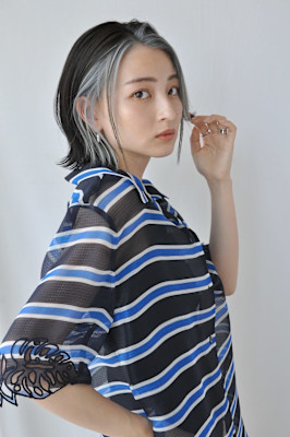 フェイスフレーミング／ハイライトボブ／コントラストカラー