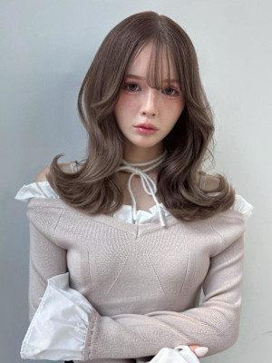 レイヤーカット くびれ巻き 顔周り　小顔 韓国ヘア