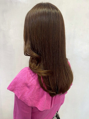 ロングヘア 髪質改善トリートメント ブラウンカラー 艶髪