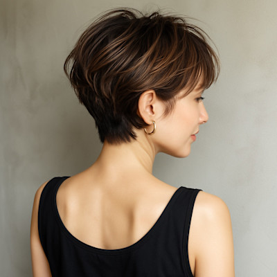 上品さ漂う柔らかショートで大人の美しさを演出