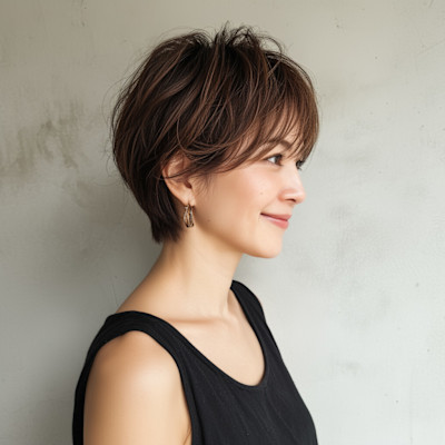 軽やかでふんわり柔らかさが魅力のショートヘア