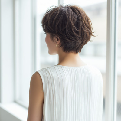 上品で柔らかく揺れるゆるふわショート