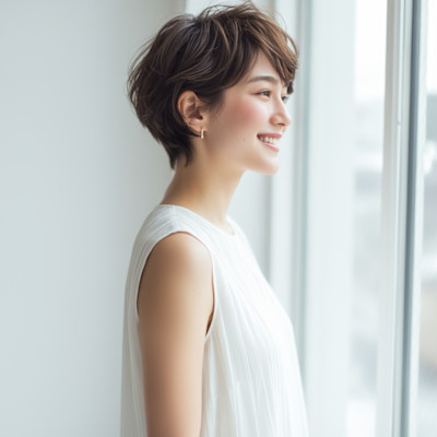柔らかくゆるふわショートスタイル