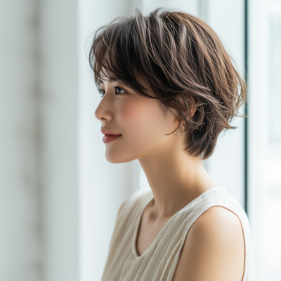 ふんわり柔らかグラボブショート