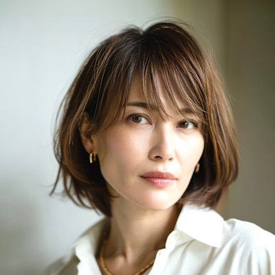 ふんわり柔らかミディアムスタイル