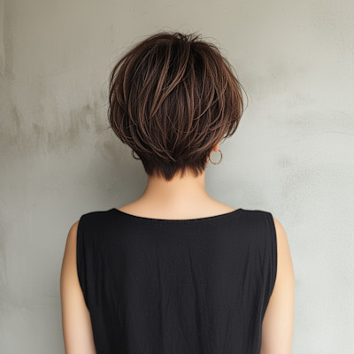 柔らかな丸みと自然な動きが魅力のナチュラルグラボブショート