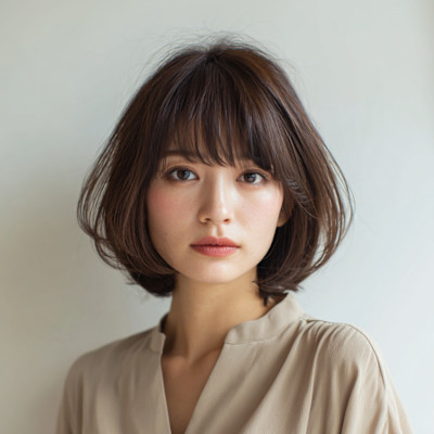 ミディアムでふんわり柔らかく、揺れ感が美しい優しいスタイル