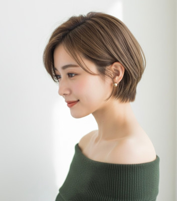 上品な丸みと繊細な質感が映える大人ショート