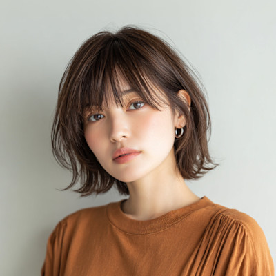 ストレートの柔らかさが際立つ、上品ナチュラルボブ