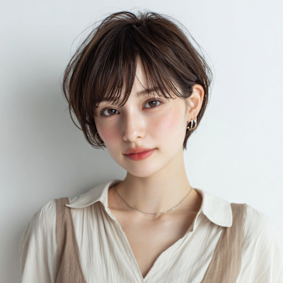 ふんわり柔らかく女性らしいショート