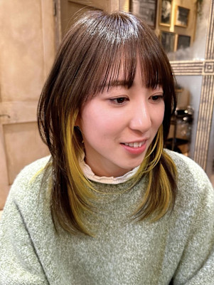 ハッシュカット/ミディアムレイヤー