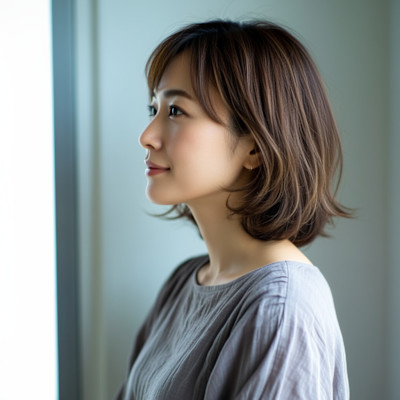 柔らかく包み込み大人ナチュラルボブスタイル
