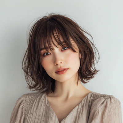 品よく揺れる上品な大人外ハネスタイル