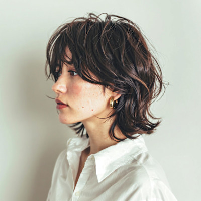 大人の抜け感くびれレイヤーボブ