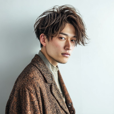 やや長めで爽やか男性ショートスタイル
