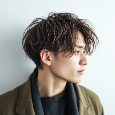 ゆるふわ揺れて柔らかさ漂うメンズスタイル