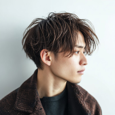 毛先立ち上げて軽やかに揺れる男ショート