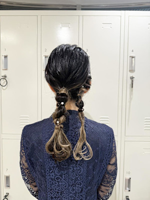 編みおろし/お呼ばれヘア/ふわふわアレンジ