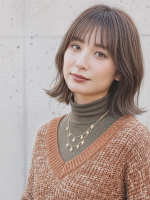 外ハネボブ×オリーブブラウン