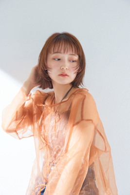 〈江戸桃海〉ボブ/ボブレイヤー/オレンジカラー/吉祥寺