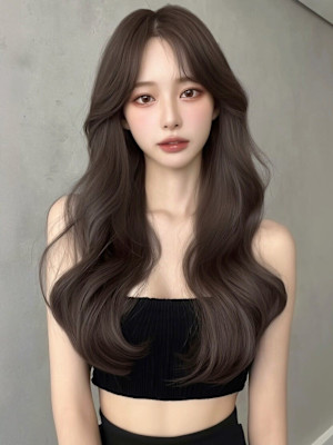 韓国風/ロング/顔周りカット/くびれヘア/透明感カラー