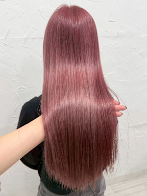ブリーチダブルカラーピンクカラーハイトーン艶カラー