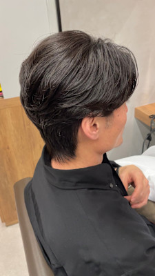 銀座/有楽町/メンズ/毛流れパーマ/白髪ぼかしハイライ