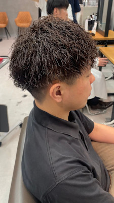 銀座/有楽町/メンズ/毛流れパーマ/白髪ぼかしハイライト