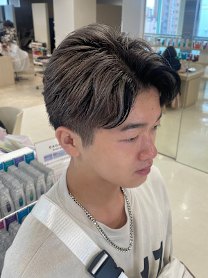 銀座/有楽町/メンズ/毛流れパーマ/白髪ぼかしハイライト